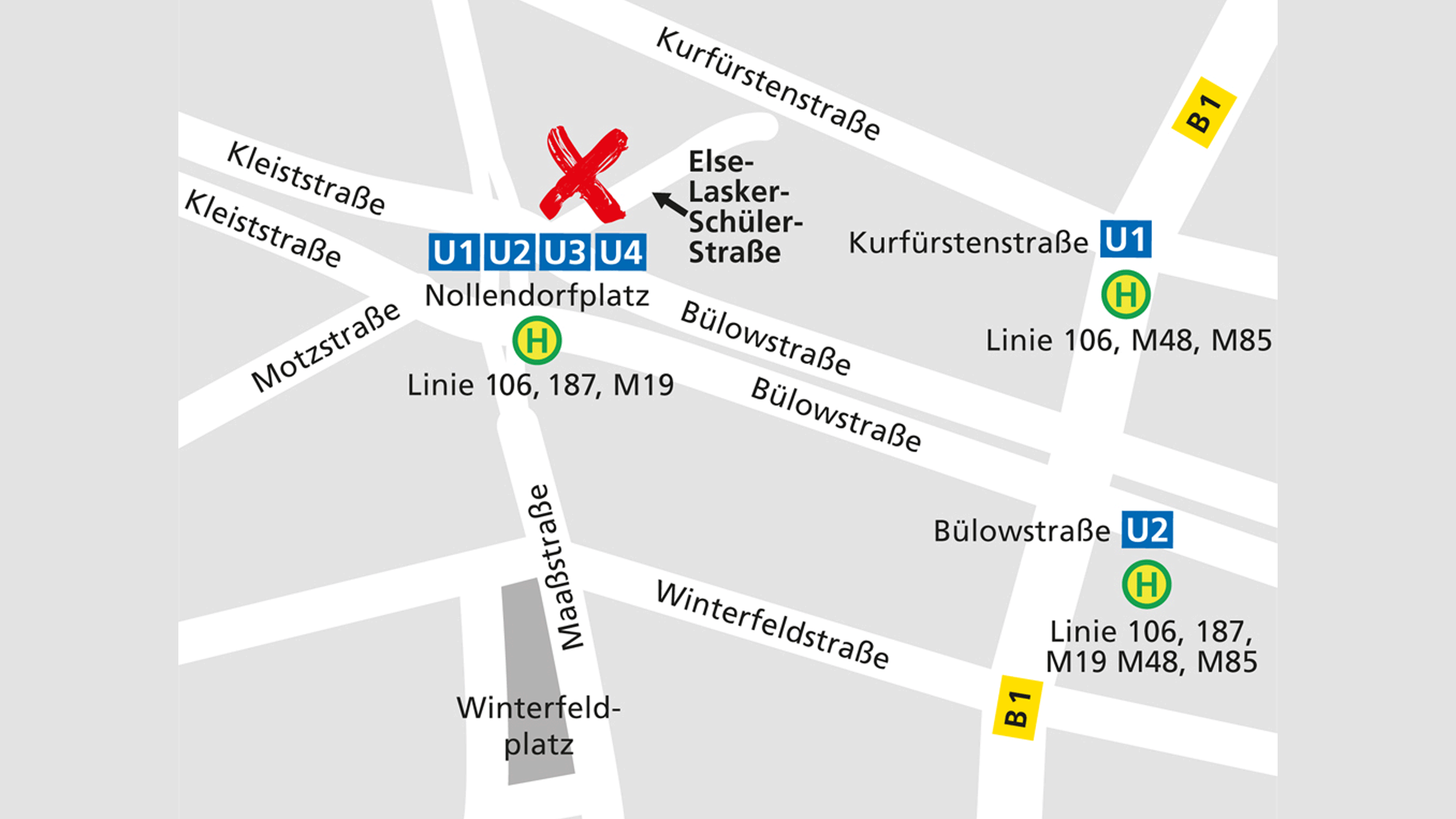 Lageplan des Alnatura Super Natur Marktes in Berlin Schöneberg