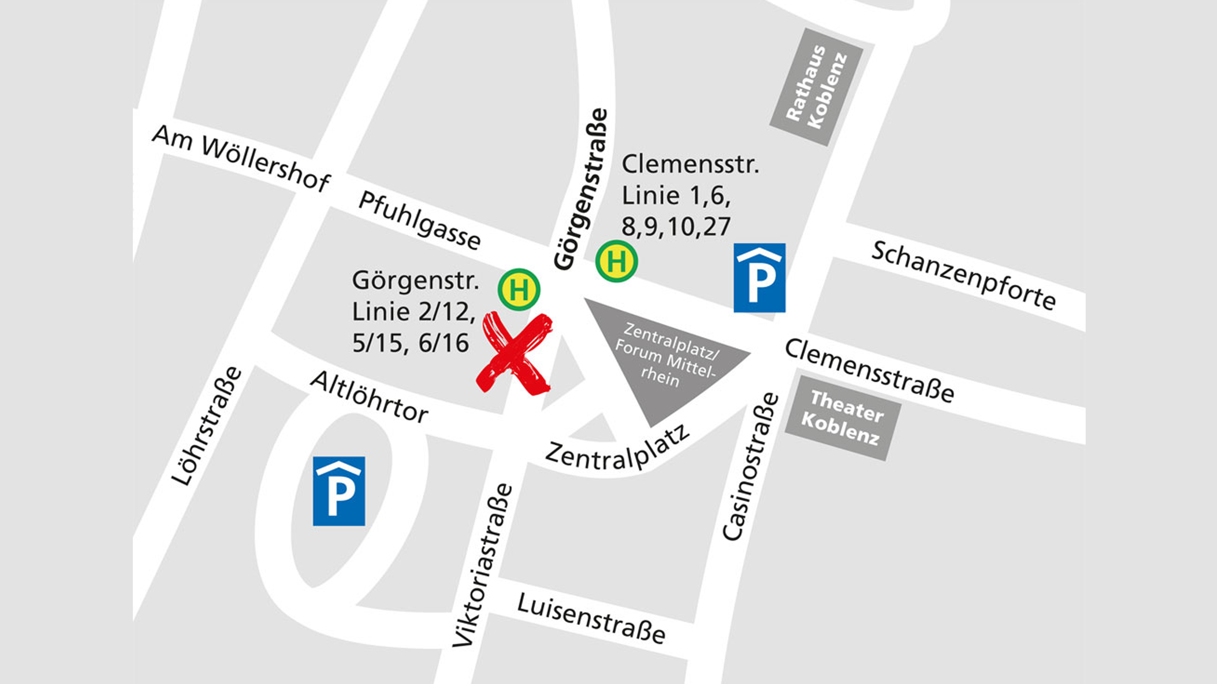 Lageplan des Alnatura Super Natur Marktes in Koblenz
