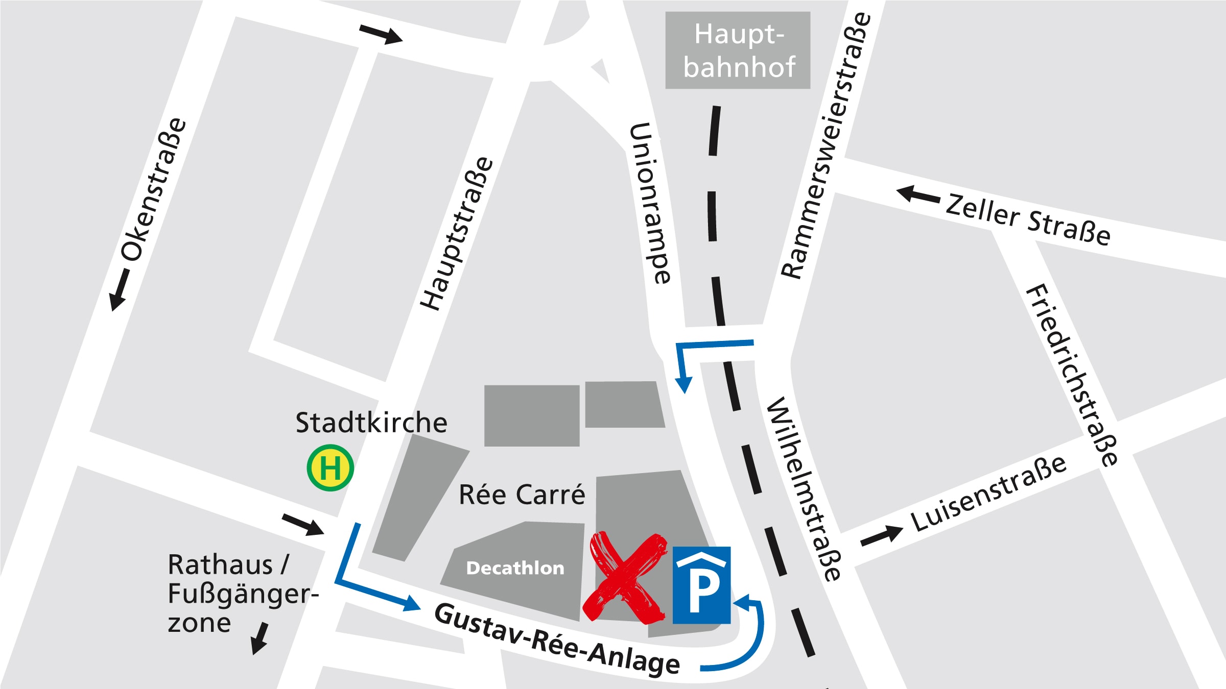 Lageplan zur Anfahrt zum Alnatura Super Natur Markt in Offenburg