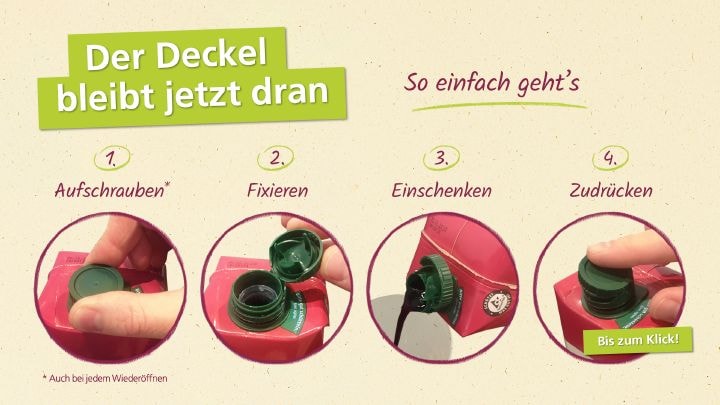 Alnatura Neuer Getränke-Packungs-Verschluss