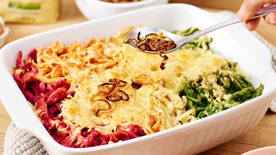 Spinatspätzle mit Röstzwiebeln