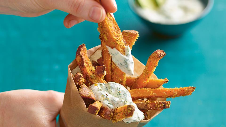 Süßkartoffel-Polenta-Sticks