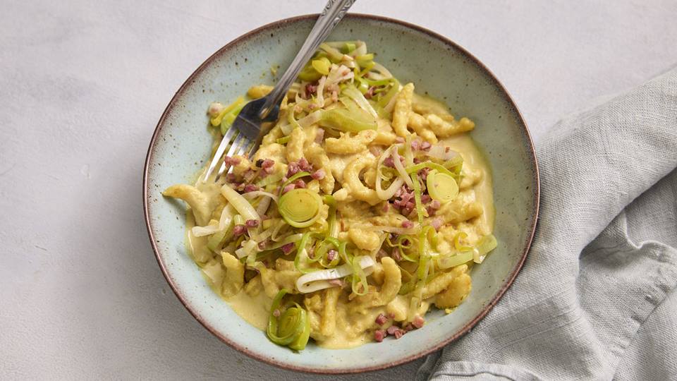 Käse-Lauch-Spätzle