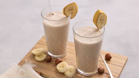 Milkshake Banane-Haselnuss